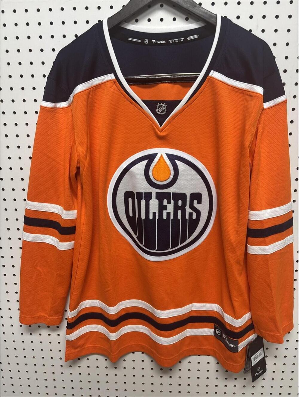 Edmonton Oilers Women’s Extra  Large Jersey Orange NHL Hockey Fanatics NWT